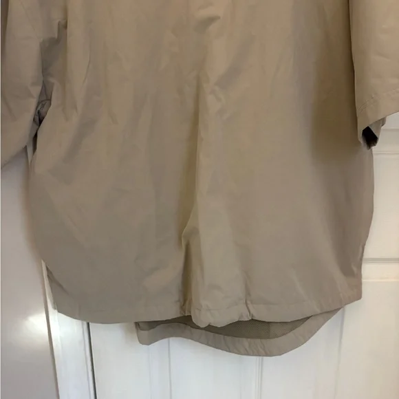 NWT!! Ping Brand Pull-Over Short Sleeve Rain Jacket in Khaki with Crest Logo - Picture 6 of 10